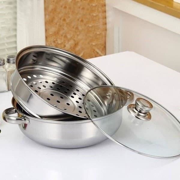 Nồi hấp 2 tầng INOX size 28