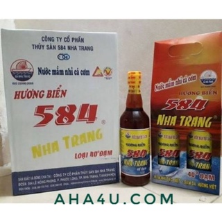 Thùng 6 chai thủy tinh nước mắm cá cơm Nha Trang 584- đạm 40N
