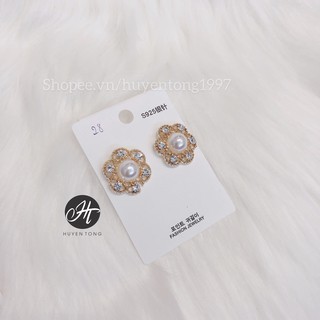 Khuyên Tai Hoa Mai Nạm Đá Xinh Xắn