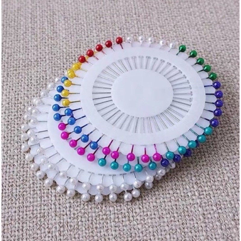 Vỉ 40  gìn đầu hạt tròn dùng cố định vả, làm đồ hanmade