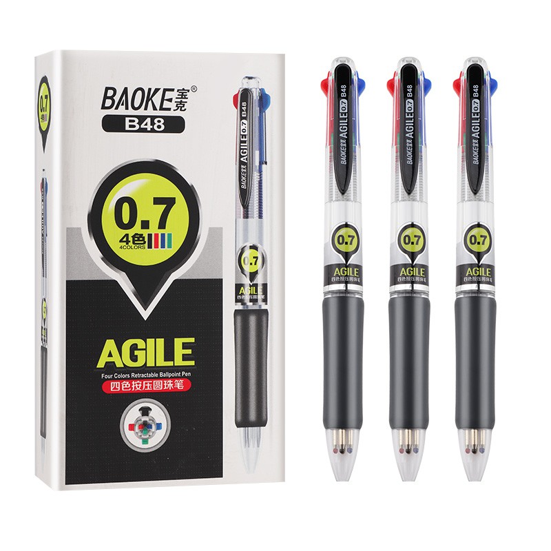 Bút bi 4 màu 0.7mm Agile Baoke B48, sản phẩm chất lượng cao và được kiểm tra chất lượng trước khi giao hàng