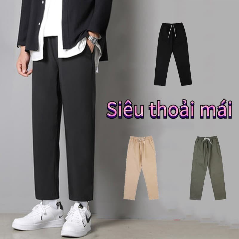 Quần Kaki Ống Suông Unisex Nam Nữ  Kiểu quần Baggy nam nữ mềm co dãn