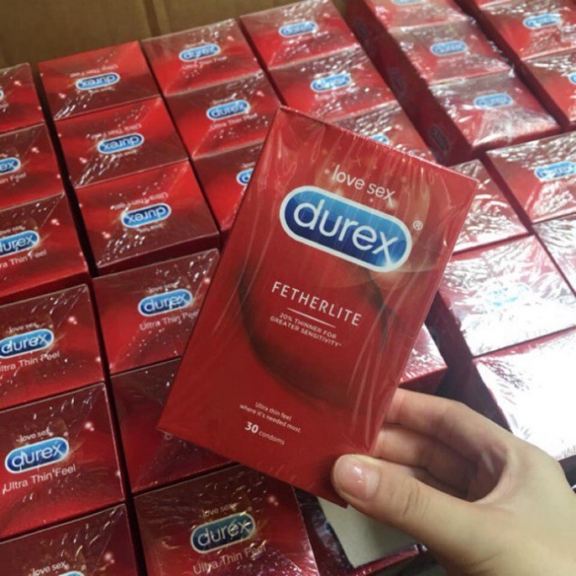 Giá Shock Bao cao su Durex Fetherlite hàng Úc nhập khẩu hộp 30 bao size 52 - 3wolves