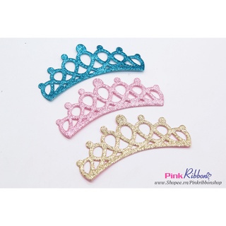 SET 2C-Vương miện nhũ cỡ 13cm phụ kiện thời trang, gắn lên phụ kiện tóc, làm phụ kiện nơ bờm kẹp tóc, DIY, handmade
