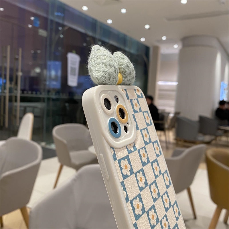 Ốp Điện Thoại Họa Tiết Hoa Kẻ Ô Cho iPhone 12 13 11 Pro Max X Xs Max Xr 7 8 Plus hsd4