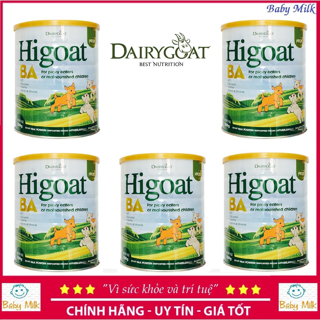 Combo 5 lon Sữa dê Higoat Ba (800g)