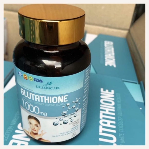Viên Uông GLUTATHIONE 1000mg viên uống trắng da giảm nám mờ nhăn chống lão hoá