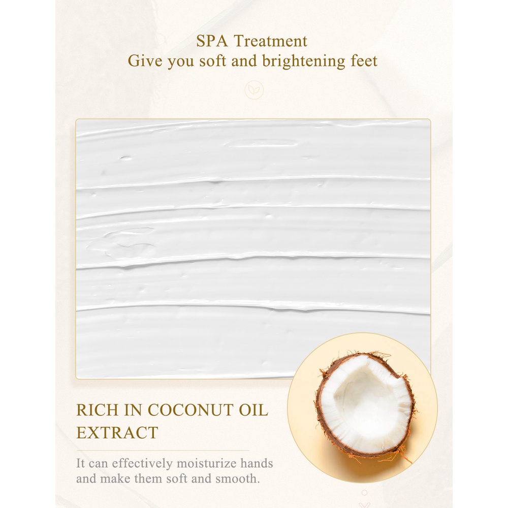 1 Cặp Mặt Nạ Chân Breylee Chiết Xuất Dầu Dừa Dưỡng Ẩm Trắng Da