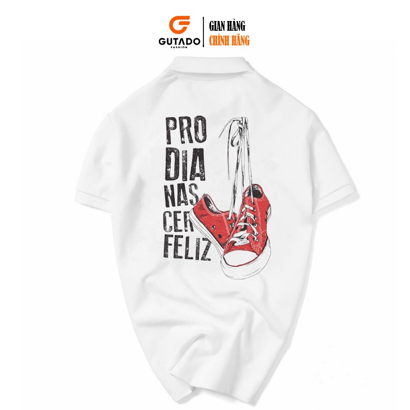 Áo thun Polo có cổ in hình Đôi giày Pro Dia cực ngầu chất thun cá sấu nam nữ phong cách Ulzzang