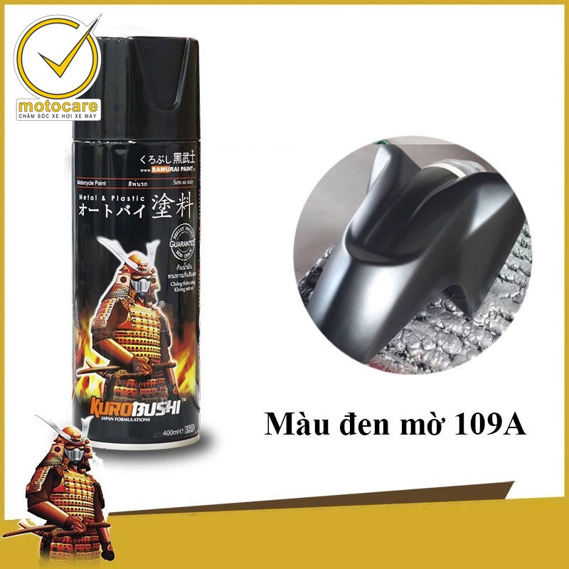 COMBO SƠN SAMURAI 109A SƠN XỊT MÀU ĐEN NHÁM VÀ 3 TỜ GIẤY NHÁM