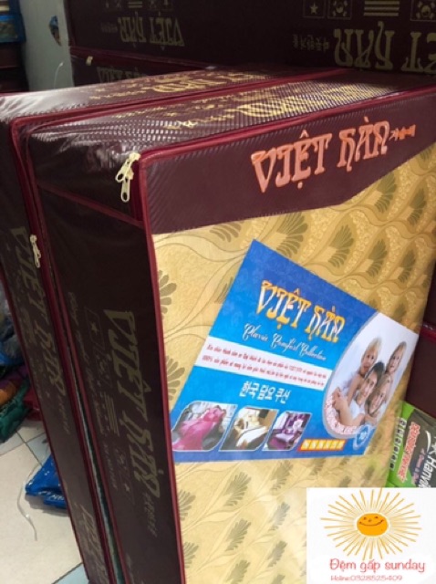 Đệm bông ép Việt Hàn từ 1m2 đến 1m8 (ảnh thật tự chụp)