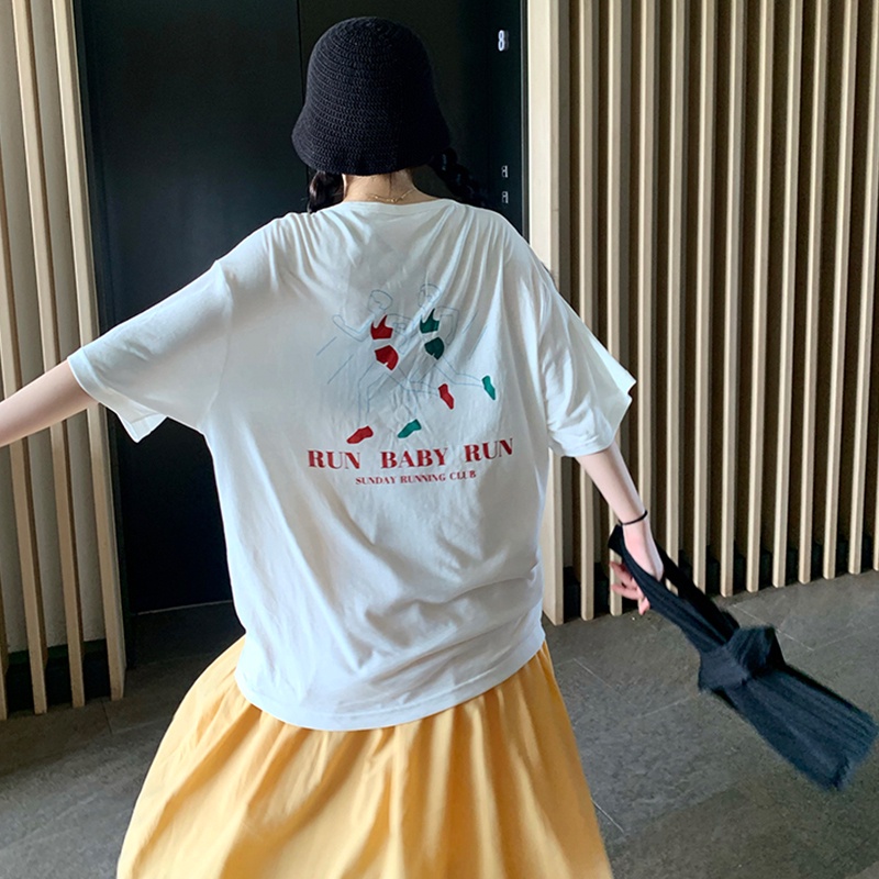 NRVP Áo Thun Cotton Tay Ngắn Cổ Tròn Màu Trơn Thời Trang Dành Cho Nữ