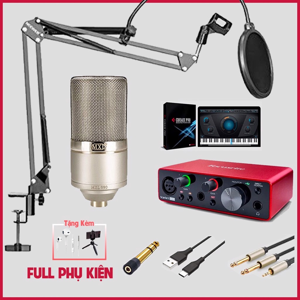 【Chính hãng】COMBO thu âm Focusrite Scarlett Solo (Gen 3) Micro thu âm MXL 990 HE- BẢO HÀNH 1 đổi 1 trong 12 tháng