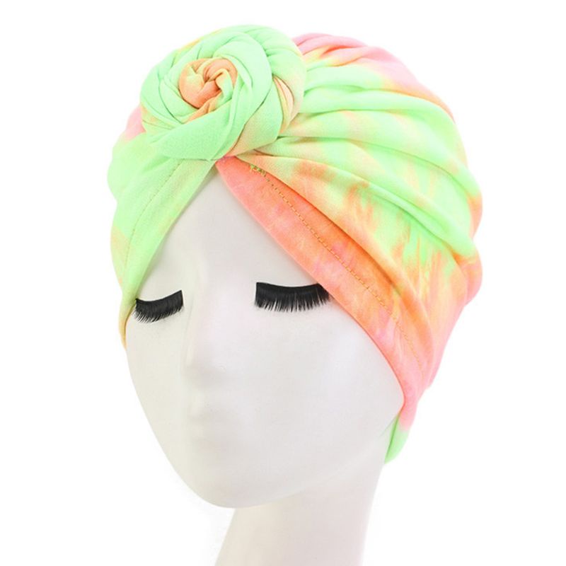 Mũ Turban Thắt Nút Xoắn Màu Neon Phong Cách Boho Cho Nữ