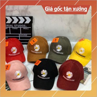 Nón lưỡi trai Nhung gân tâm thêu Bông Cúc NH