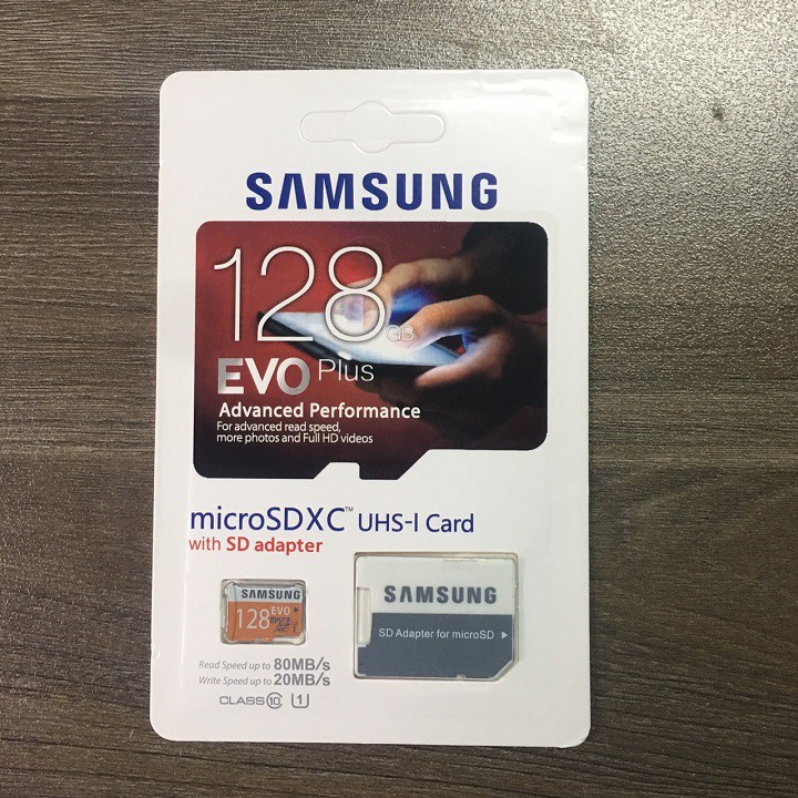 Thẻ nhớ MicroSD SamSung 128GB – Evo Plus Class 10 – CHÍNH HÃNG – Kèm Adapter – Bảo hành 5 năm – Cho điện thoại, camera…