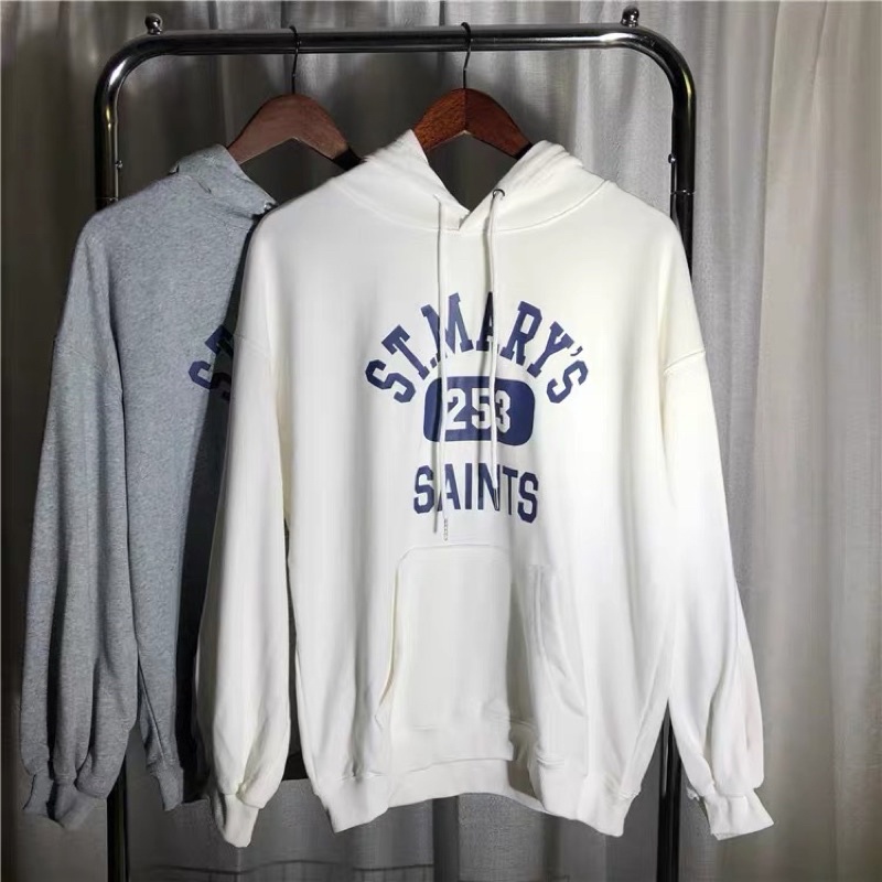 Áo Hoodie Nỉ Bông Chữ in Đơn Giản Tay Dài Unisex