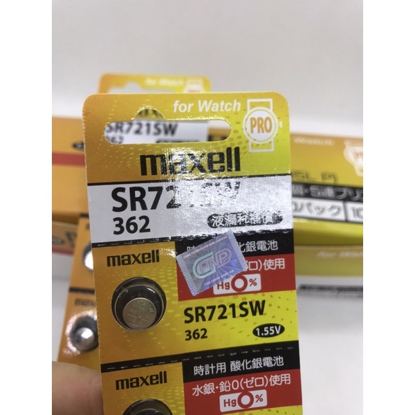 Pin đồng hồ SR721SW, 721, 362 Maxell PRO Nội Địa Nhật 1,55V Lithium
