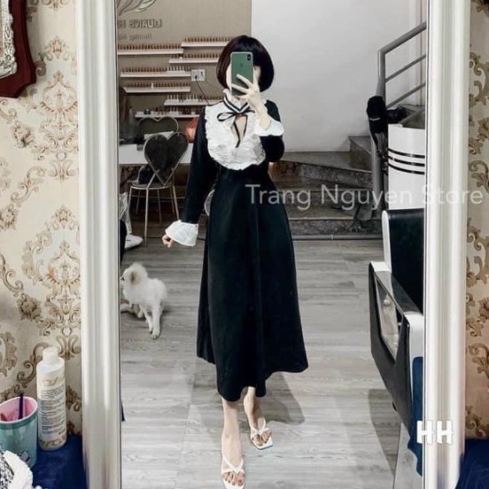 ] 🎀RẺ VÔ ĐỊCH🎀 Đầm Xoè Tiểu Thư Cổ Nơ Siêu Xinh, Váy Nữ Dự Tiệc Sang Trọng Dáng Dài | BigBuy360 - bigbuy360.vn