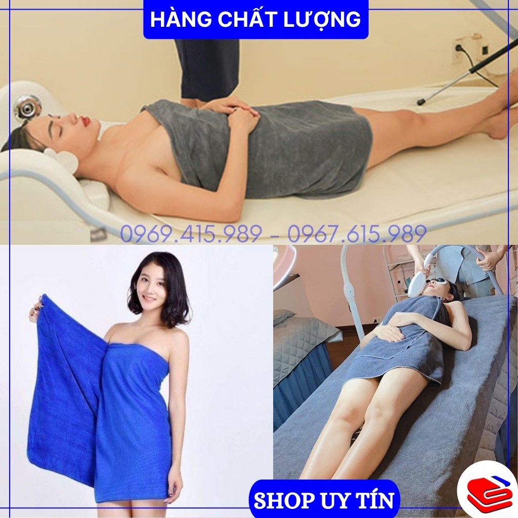 Khăn đắp người, khăn quấn body spa, kt 70x140cm siêu mềm mịn, dày dặn thấm hút nước tốt [Có video cận chất]