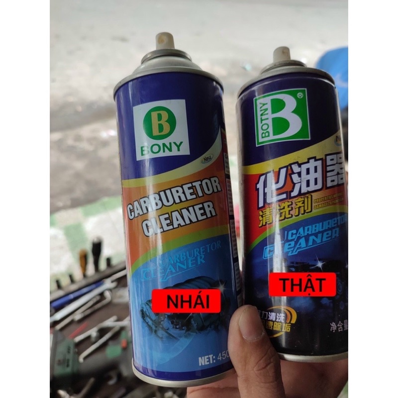 Chai xịt xúc bình xăng con vệ sinh họng ga kim phun béc phun siêu sạch Botny 450ml, nước rửa chế hòa khí