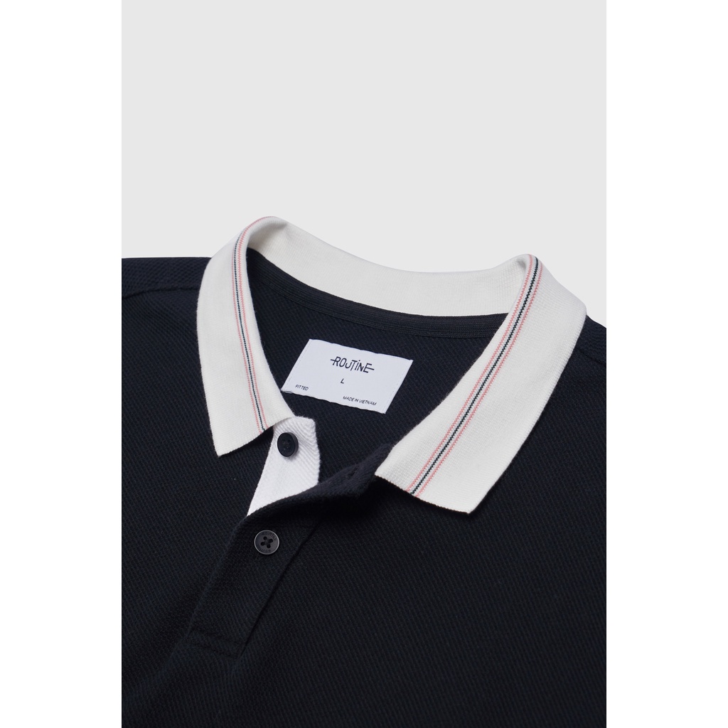 Áo Polo Nam Tay Bo Phối Màu Form Slim - Routine 10S22POL041