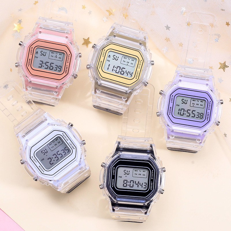 Đồng Hồ Điện Tử Dây Cao Su Trong Suốt Dành Cho Cặp Đôi SEGI DW-5600