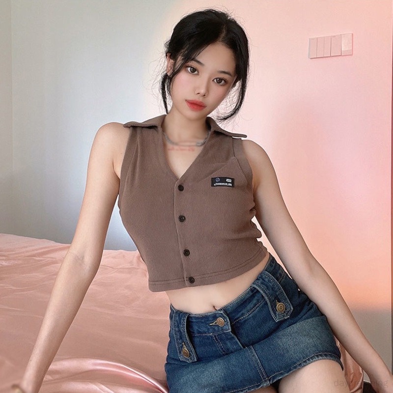 Áo Tank Top Không Tay Dáng Ôm Phong Cách Thời Trang Retro Dành Cho Nữ