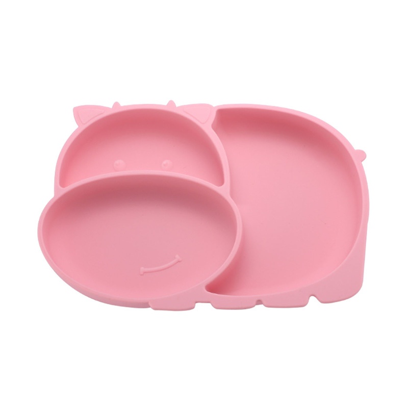 Bộ 3 Dụng Cụ Tập Ăn Gồm Bát / Muỗng / Nĩa Chia Ngăn Bằng Silicone Cho Bé