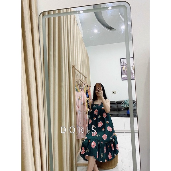 Đầm Váy Lanh Tole 2 Dây Mặc Ở Nhà Mùa Hè Bầu Bí Bon Chen