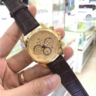 Đồng hồ nam AOLIX 7049G Dây da 6 kim, full hộp chính hãng, kính sapphire chống xước