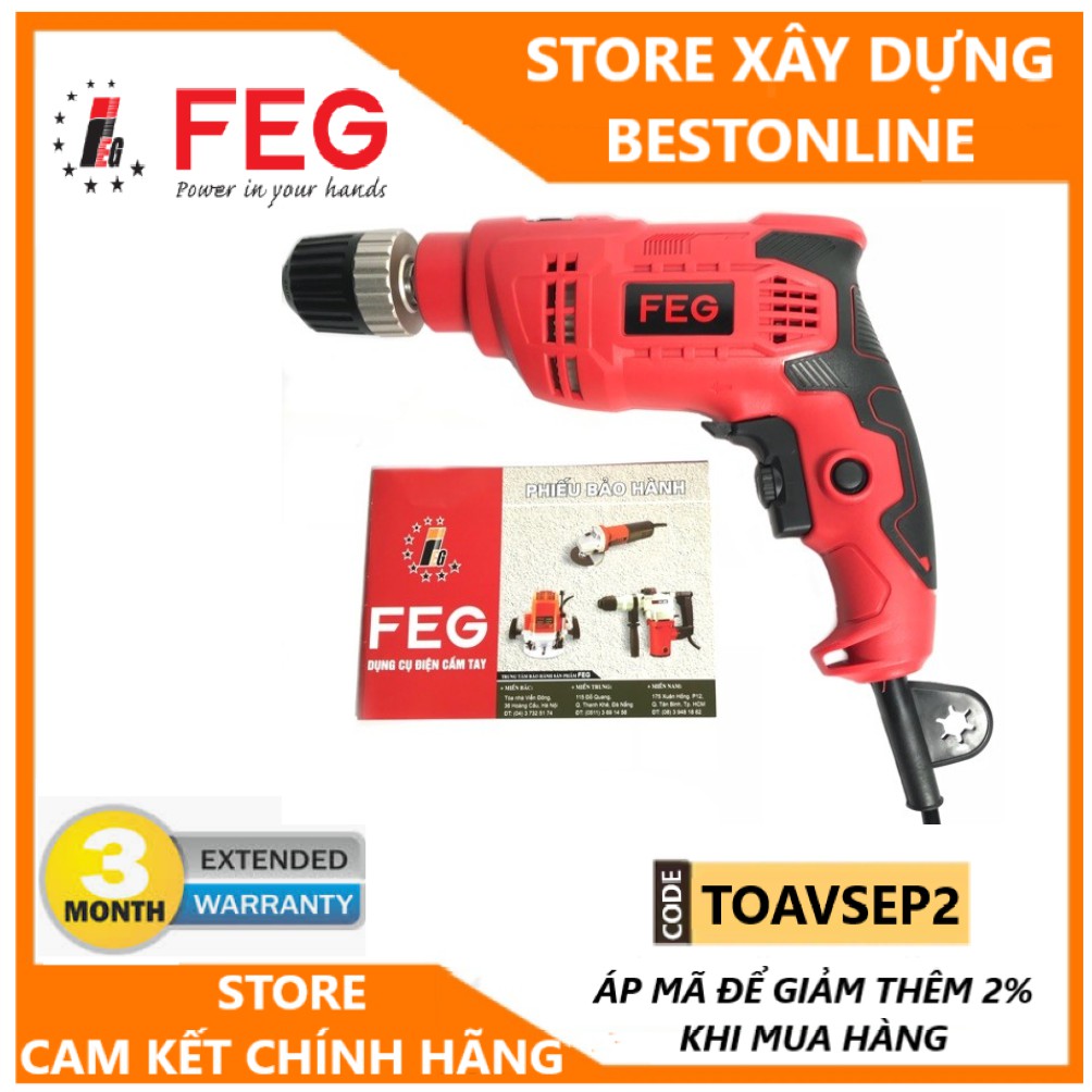 Máy khoan FEG EG-512 ( BÚA 10MM, THÉP 13MM, GỖ 25MM)