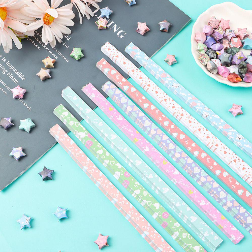 Set 136 Giấy Gấp Origami Hình Ngôi Sao May Mắn Trang Trí Tiệc Nghệ Thuật