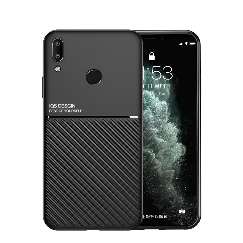 For Huawei Y6 Pro Y7 Y9 Y5 2019 Y7 Y9 Prime Casing Shockproof Soft Silicone Skin Back Case【Build In Magnetic Sticker 】Support Car Holder Protective Cover