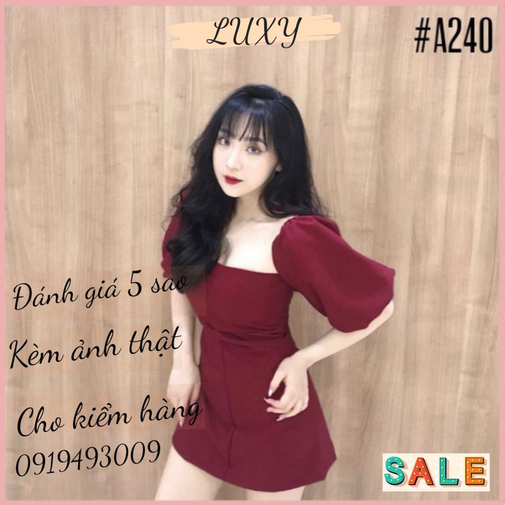 [Đầm dự tiệc] cúp ngực ôm body tay phồng siêu hot