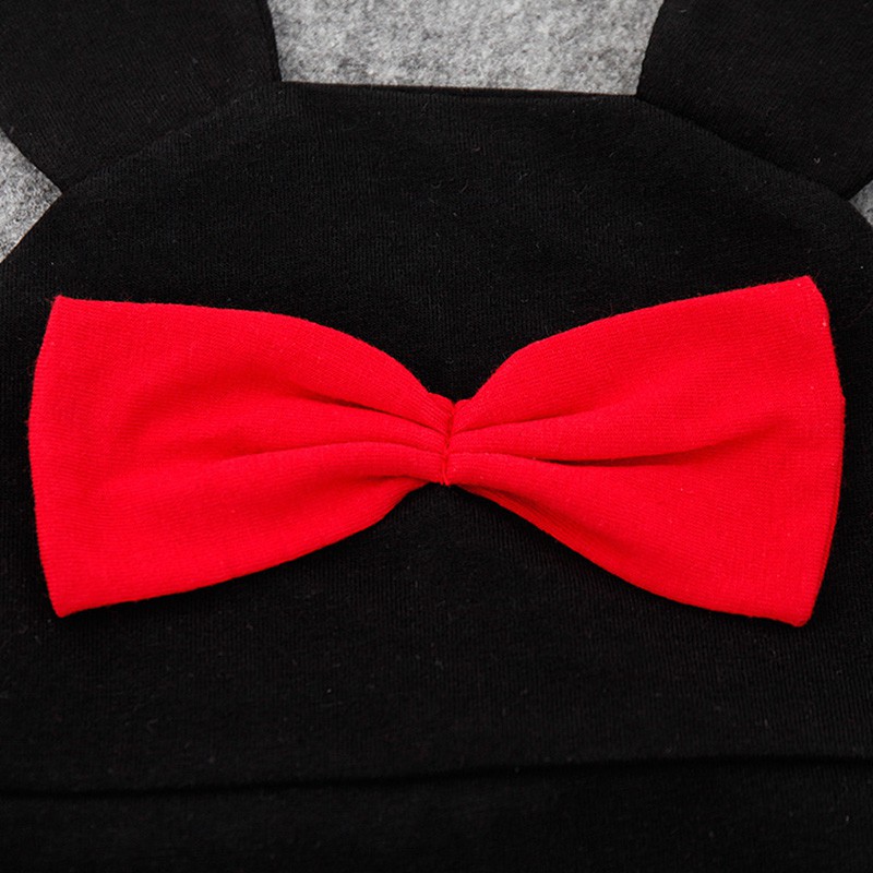 Jumpsuit Cotton Ngắn Tay+Mũ In Họa Tiết Hoạt Hình Cho Bé Gái