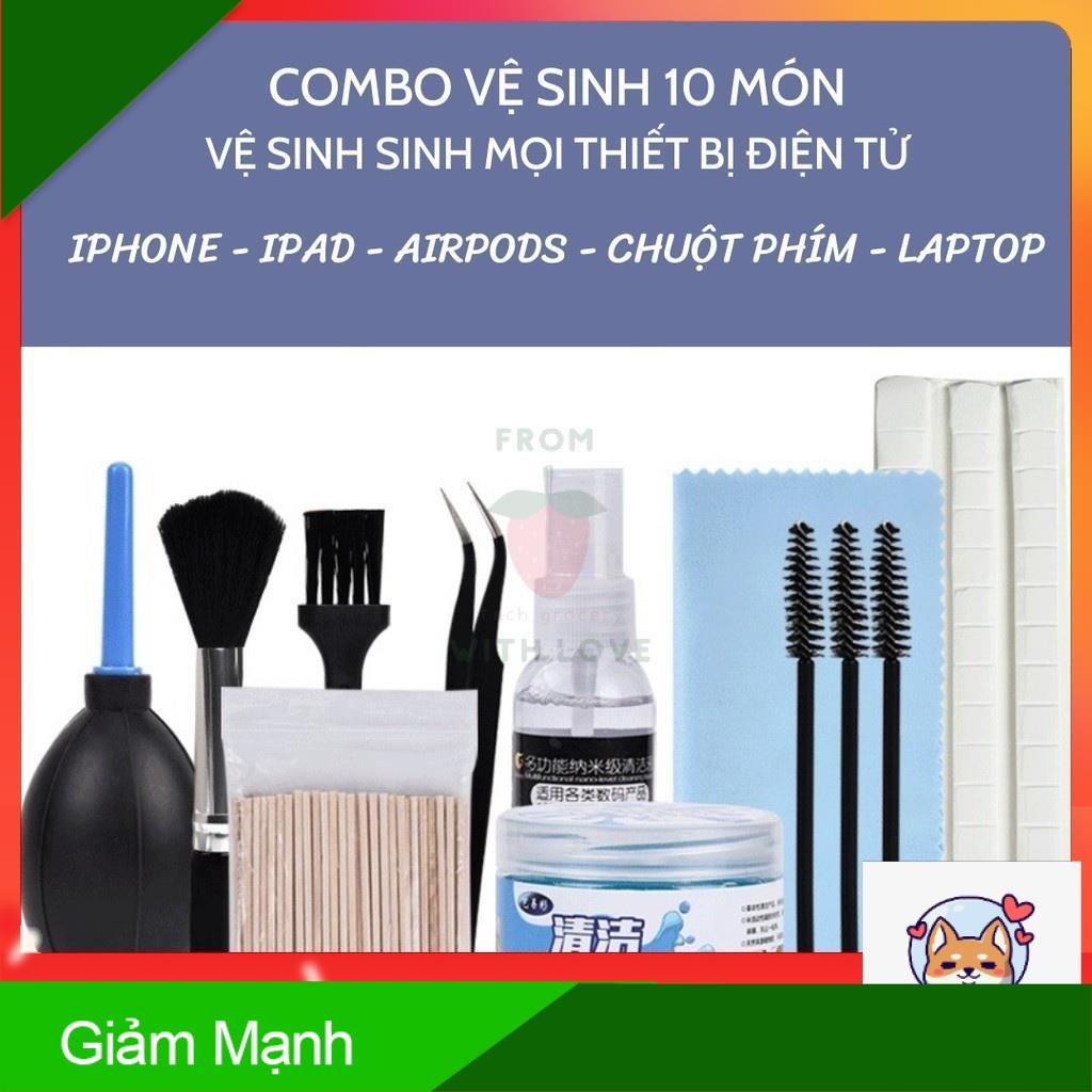 Bộ dụng cụ vệ sinh toàn thiết bị điện tử iPhone iPad Laptop Macbook Airpods Bàn phím