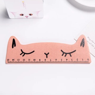 Thước kẻ Mèo gỗ 15cm
