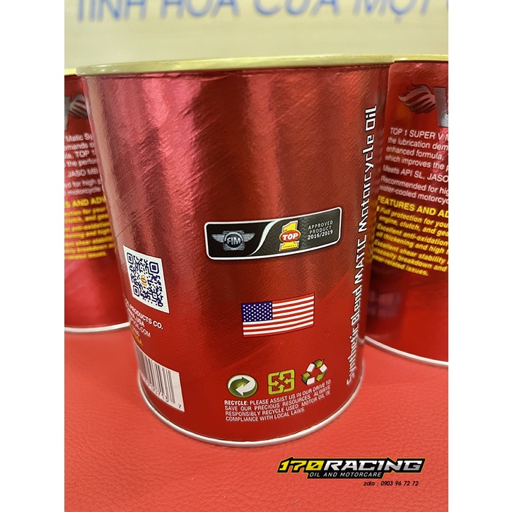 (Combo) nhớt xe ga TOP 1 [ Bao bì mới ] SAE 10W40 API SN JASO MB SYNTHTICE BLEND MACTIC MATARCYCLE OIL  Dung Tích 800 ML