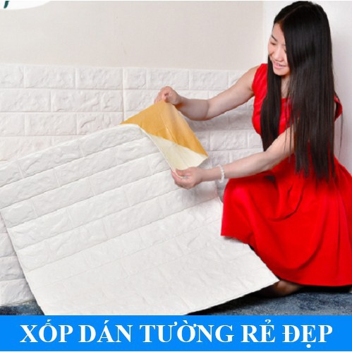 [Kho Hà Nội] [Sỉ-Lẻ] Xốp dán tường 3d giả gạch kích thước 70 x 77 cm giá rẻ tại Hà Nội