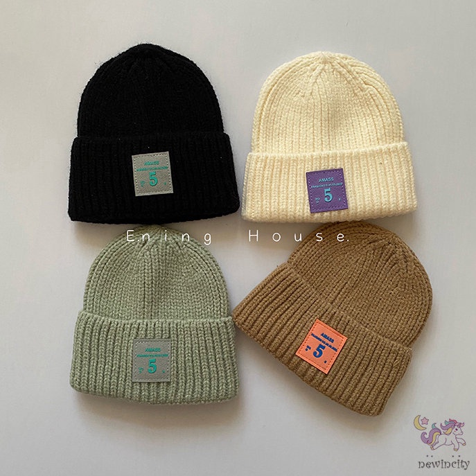 Mũ dệt kim co giãn giữ ấm mùa đông thời trang Hàn Quốc cho trẻ em