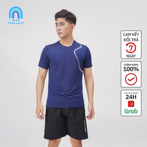 Bộ quần áo thể thao nam SPORT GYM TRAINING mặc nhà mùa hè thun lạnh BTT13 - BLUE MENSWEAR