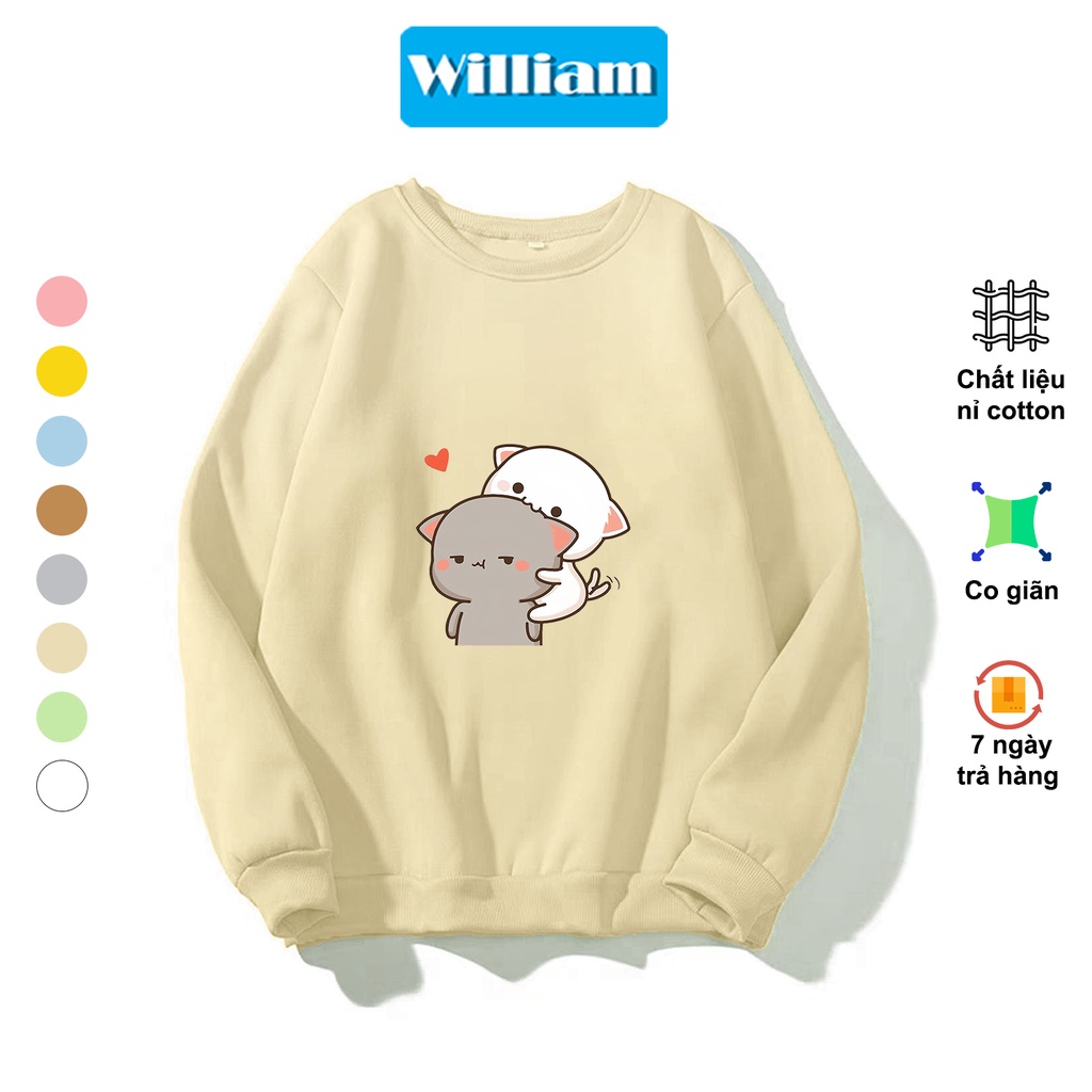 Áo sweater nam nữ hình Mèo dễ thương chất nỉ bông dày dặn, in Pet cao cấp William - DS222