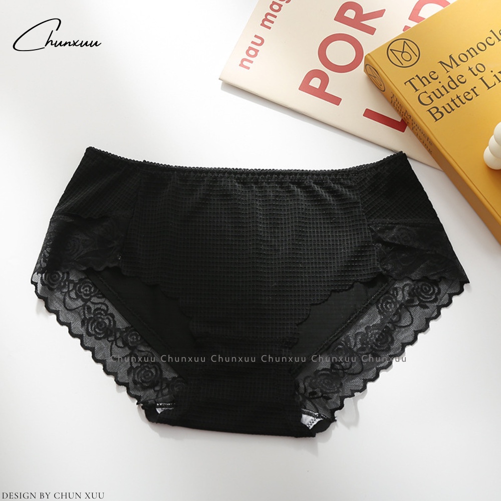 Quần lót nữ vải su lạnh phối ren gấm cao cấp xuyên thấu siêu sexy quyến rũ - ChunXuu QC126