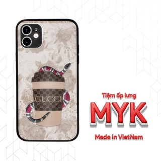 Ốp lưng GUCCI rắn uốn lượn nền hoa mờ sang trọng cho Iphone 5 6 7 8 Plus 11 12 Pro Max X Xr SUPPOD00400