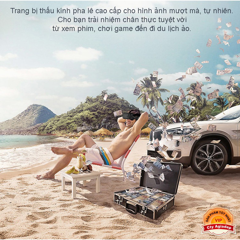 Kính VR Kính thực tế ảo SHINECON xịn có tai nghe G4