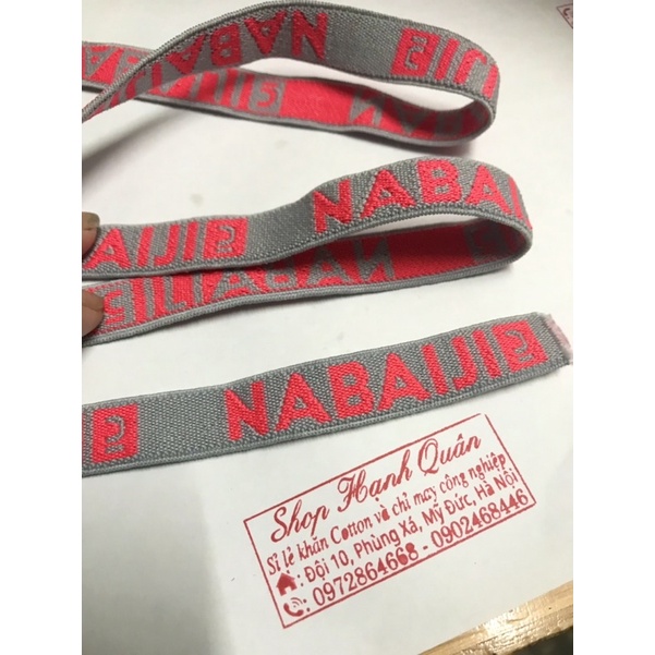 3 mét Chun viền thể thao chữ NABAIJI bản rộng 13mm
