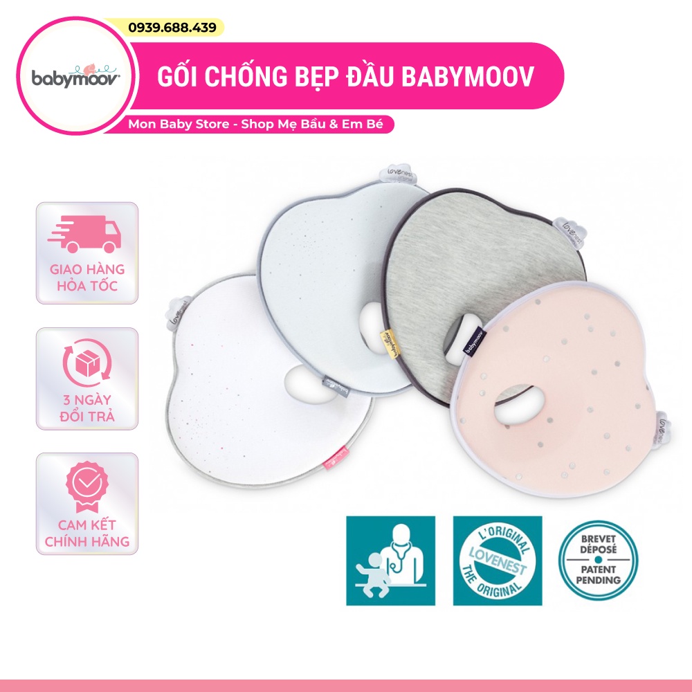 Gối chống bẹp đầu Babymoov - gối chống méo đầu cho bé sơ sinh Babymoov
