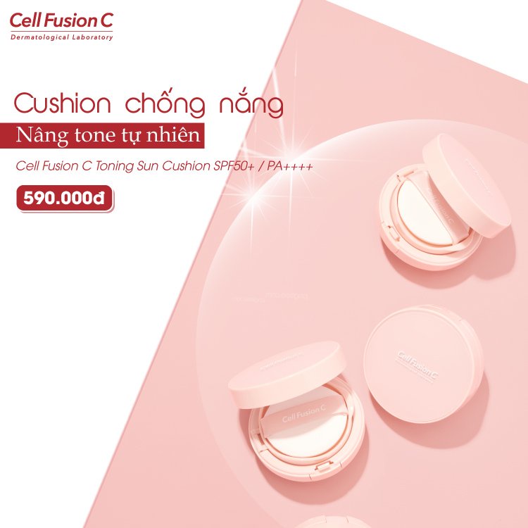 [HSD: 12/24] Phấn Nước Chống Nắng Dưỡng Trắng Nâng Tone Da Cell Fusion C Toning Sun Cushion SPF50+/PA++++ (13g)