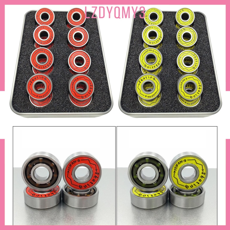 Hausgarden 16Pc Ván Trượt Dài Vòng Bi Chính Xác ABEC 9 Cho Giày Trượt Nội Tuyến